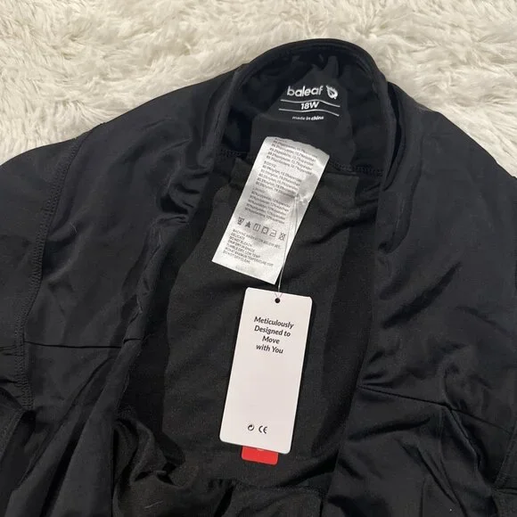 Baleaf womens black NWT lined biking shorts 18W UPF 50+ pull on - Picture 4 of 12